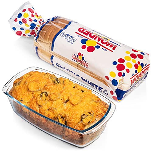 Razab Glass Loaf Pan with Lids, 7.6 Cups, Set of 2, Oven and Microwave Safe Z2943
