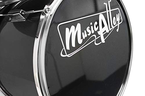 Music Alley 3 Piece Kids Drum Set with Cymbal, Pedal & Sticks, Blue R340
