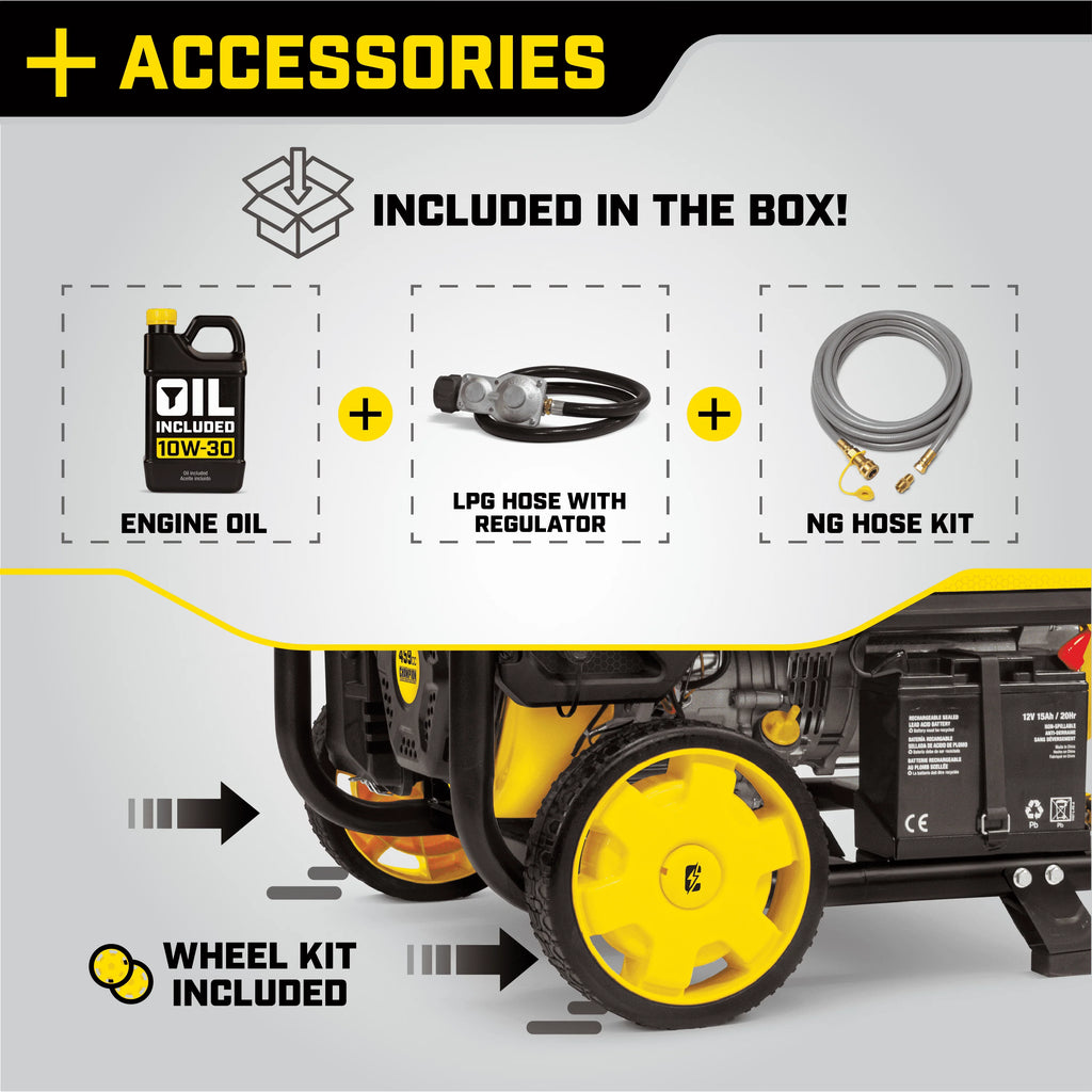 Champion Power Equipment 8000-Watt Tri-Fuel Portable Generator with Electric Start X701742