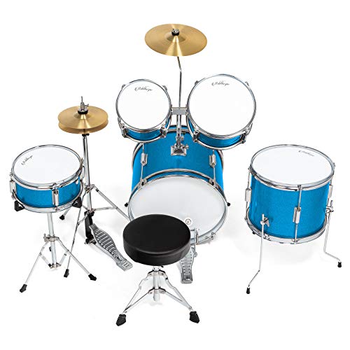 Ashthorpe 5-Piece Junior Drum Set with Brass Cymbals and Adjustable Throne L91179