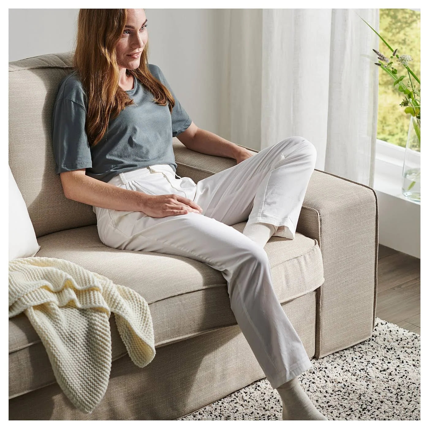 IKEA Kivik Sofa with Chaise, Hillared Beige N1904