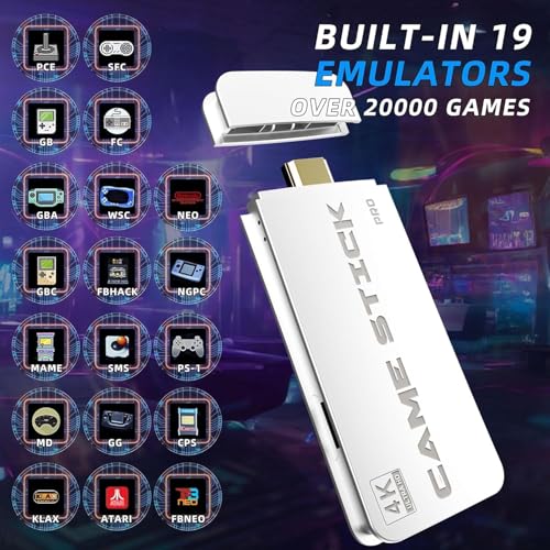 Wireless Retro Game Console with 20000+ Built-in Games and Dual 2.4G Controllers Y4076