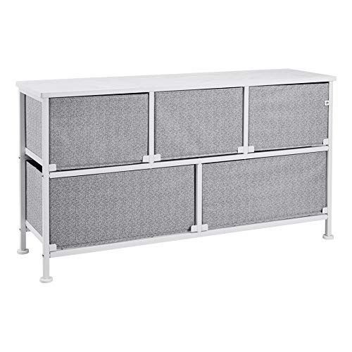 Amazon Basics Extra Wide 5-Drawer Fabric Storage Organizer, Bronze O570432