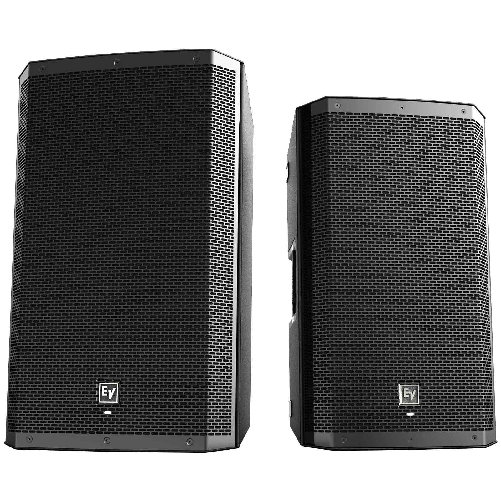 Electro-Voice ZLX-15 BT 15" Powered Bluetooth Loudspeakers with Covers and XLR Cables Z2377