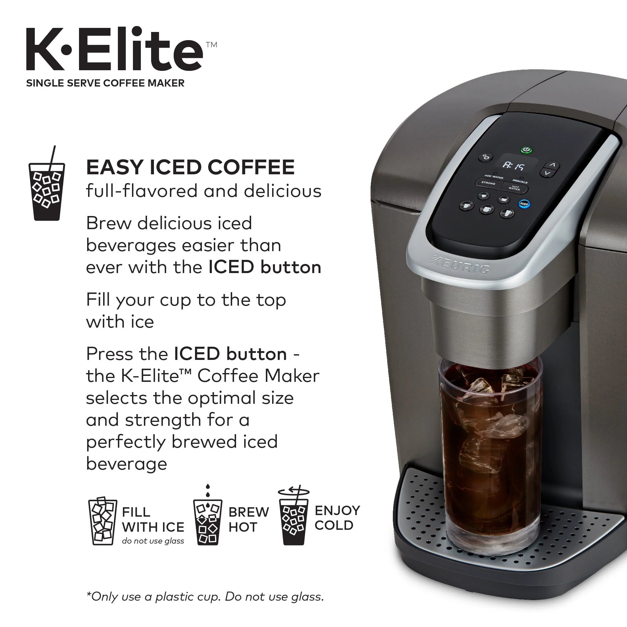 Keurig K-Elite Single-Serve K-Cup Pod Coffee Maker, Brushed Silver E378947