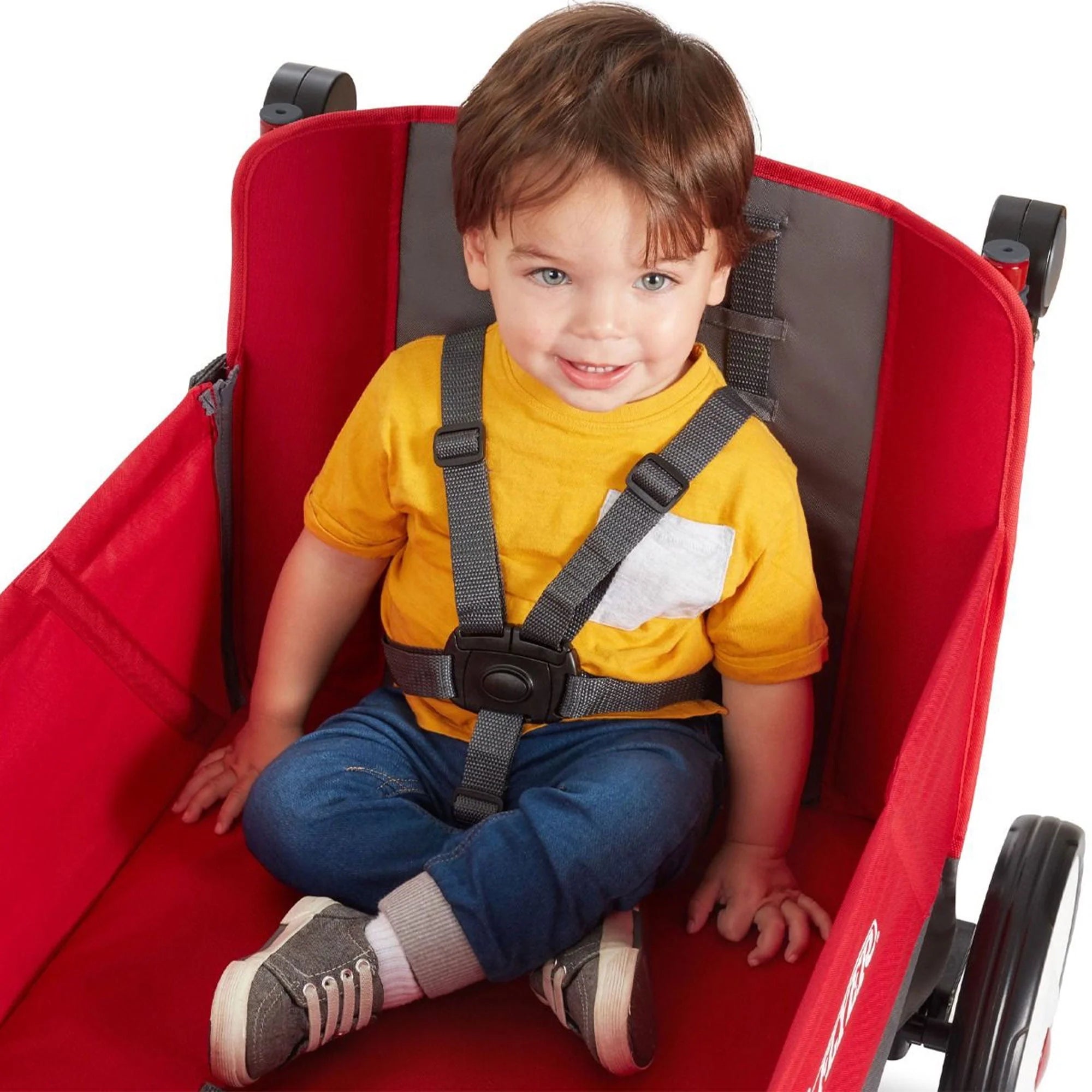 Radio Flyer Convertible Stroll N Wagon with Pull & Push Handle, Red/Black L75586