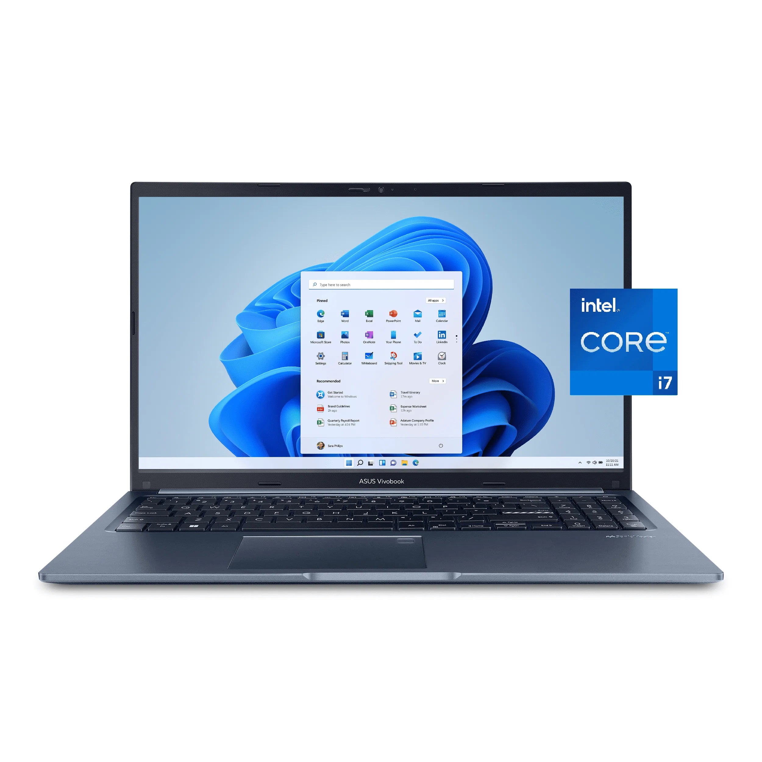 ASUS Vivobook 15 laptop, 15.6鈥?Touch, Intel Core i7-1255U, 16GB RAM, 512GB SSD, Quiet Blue, Windows 11 Home