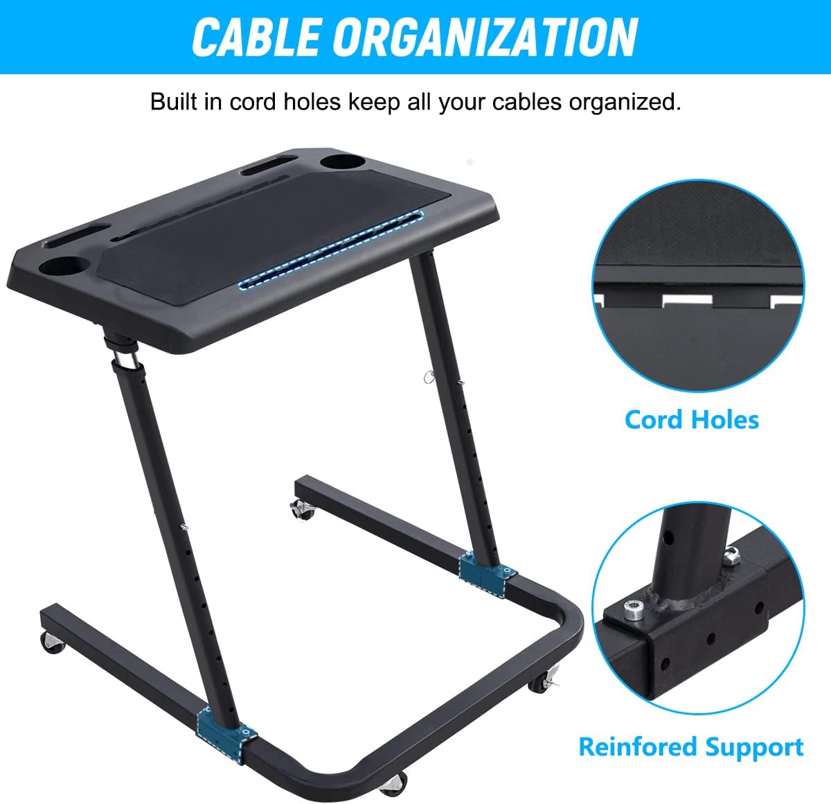 Racketon Large Adjustable Bike Trainer Desk Portable Standing Desk Q4709