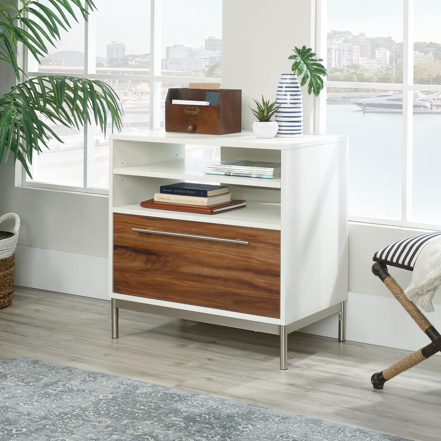 Sauder Vista Key Lateral File Pedestal, Pearl White F31249