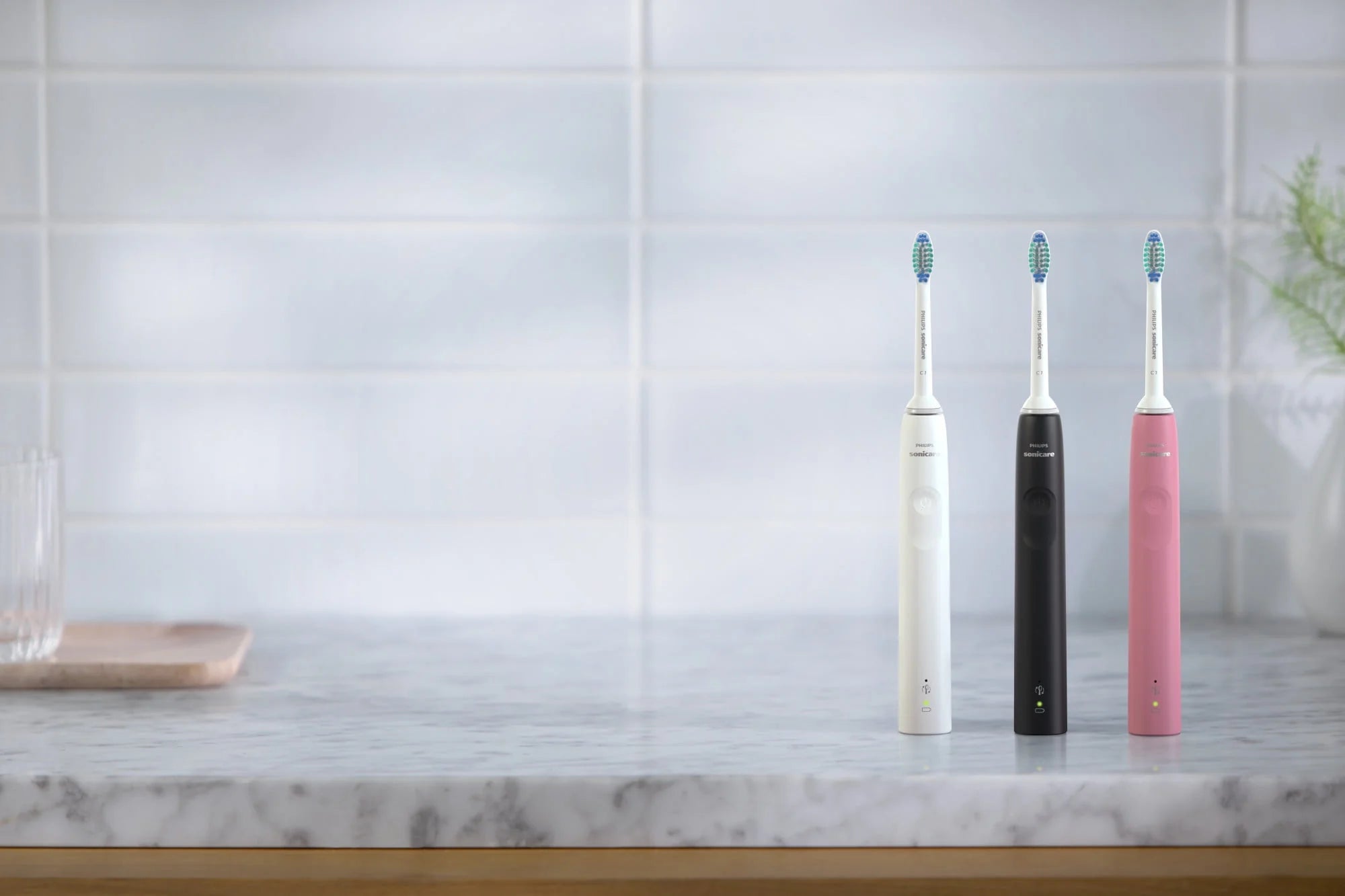Philips Sonicare 3100 Rechargeable Electric Toothbrush with Pressure Sensor, White U255