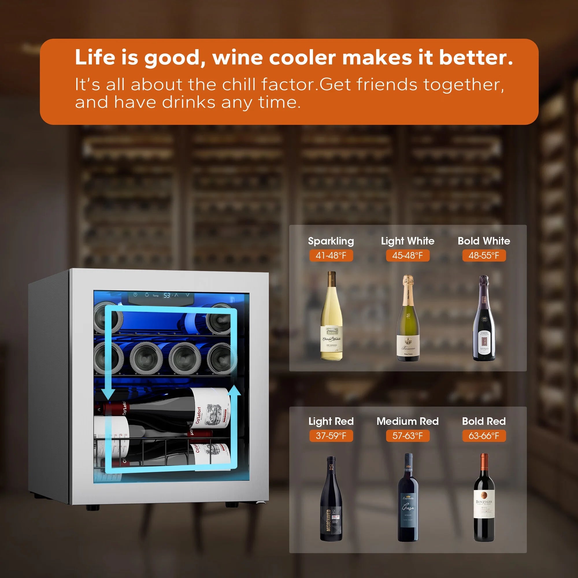 Ca'Lefort 12 Bottle Wine Refrigerator with Glass Door Q71490