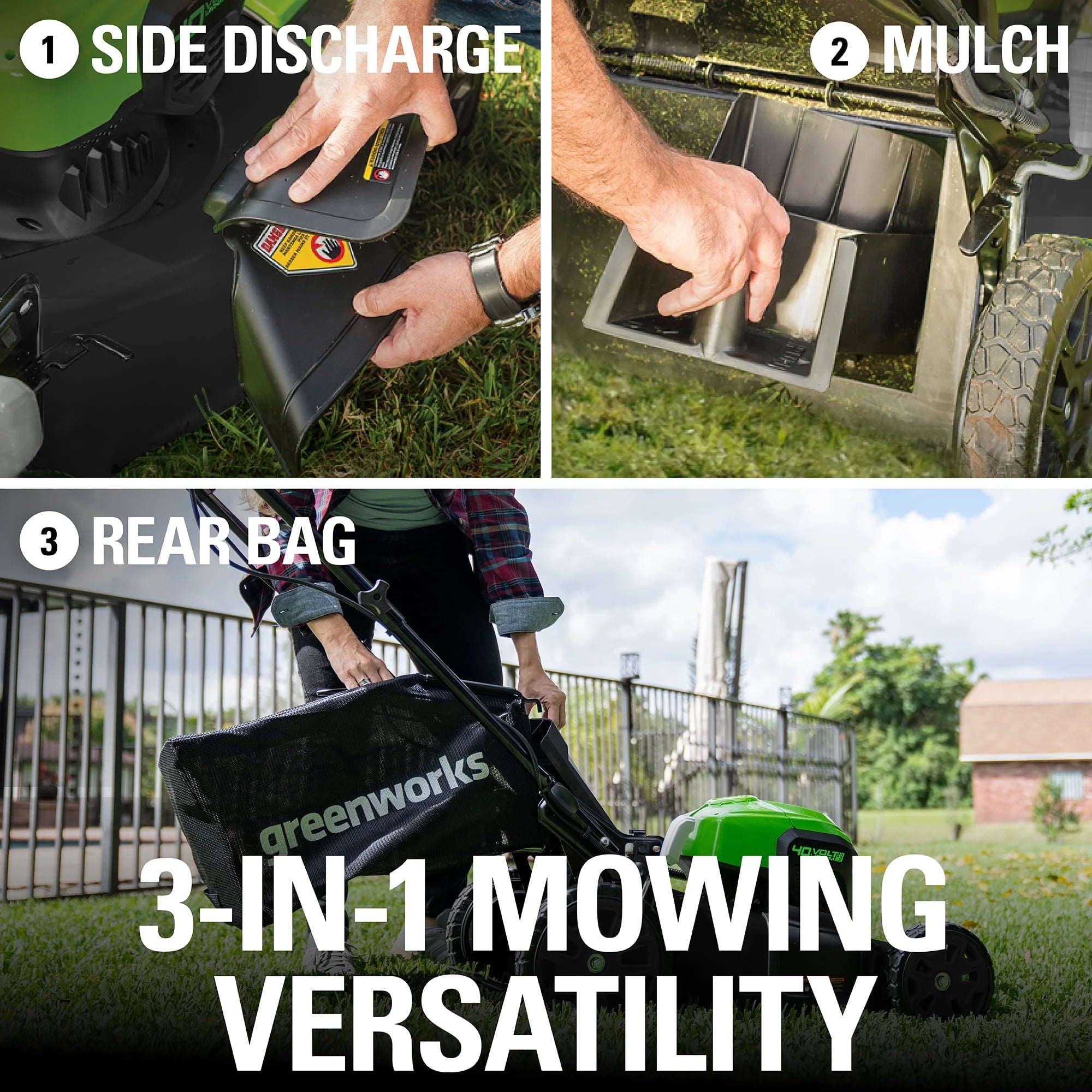 Greenworks 40V 20" Brushless Push Lawn Mower with Battery & Charger Z368