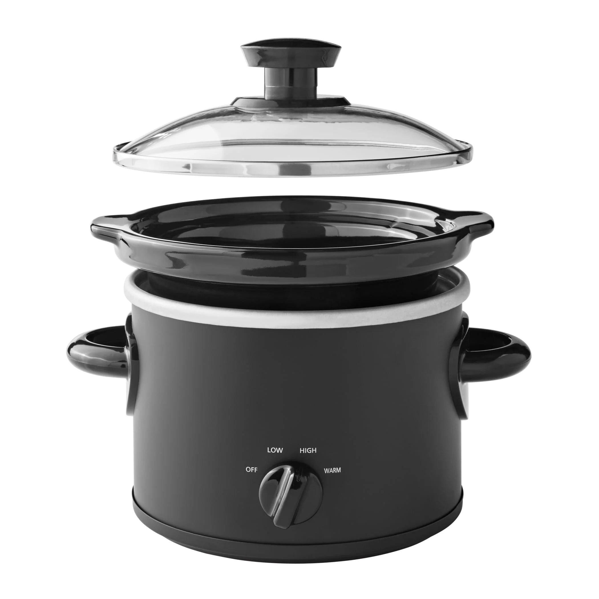 Mainstays 2 QT Slow Cooker, Matte Black, Removable Stoneware Pot C941