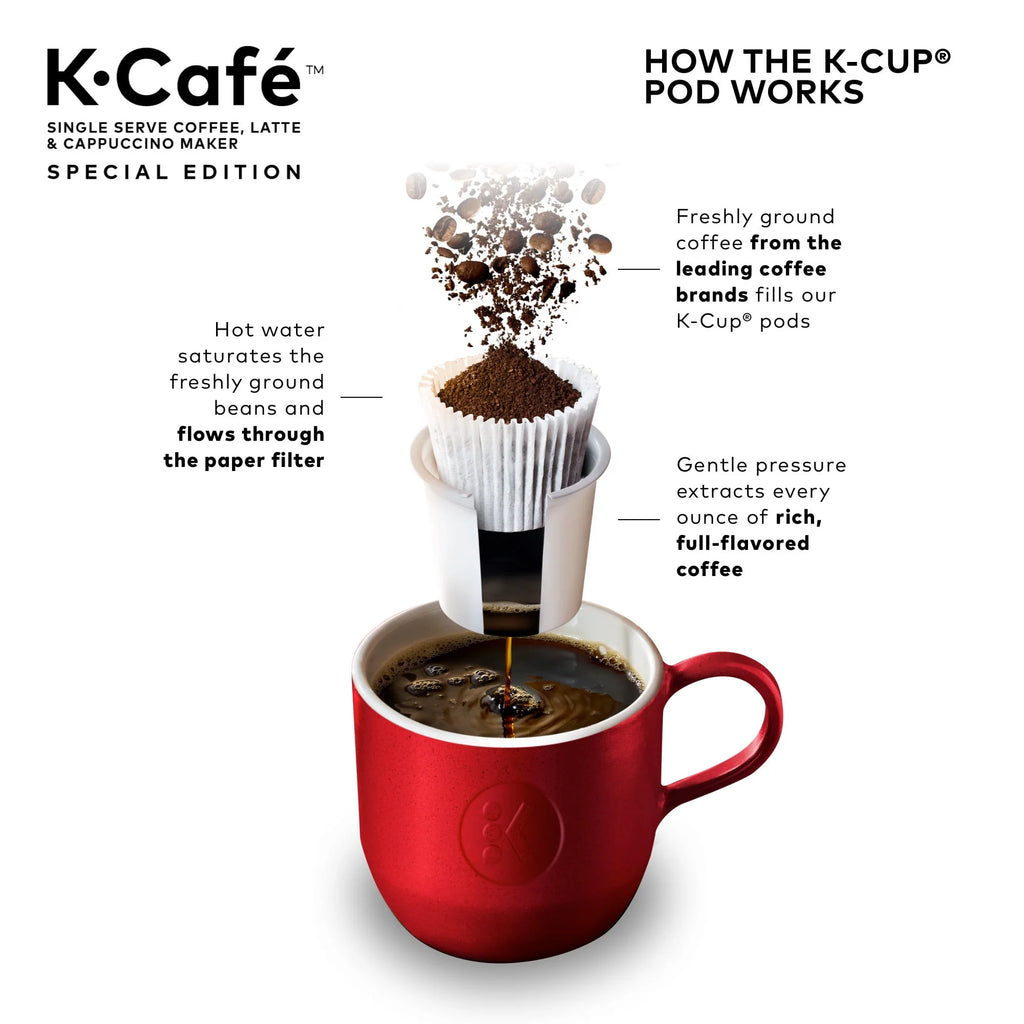 Keurig K-Cafe Special Edition Single Serve K-Cup Pod Coffee, Latte and Cappuccino Maker, Nickel N34174