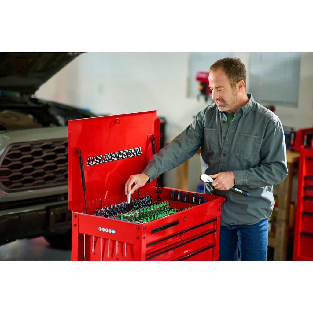 U.S. GENERAL 30 in. 4-Drawer Tech Cart, Red Y546116