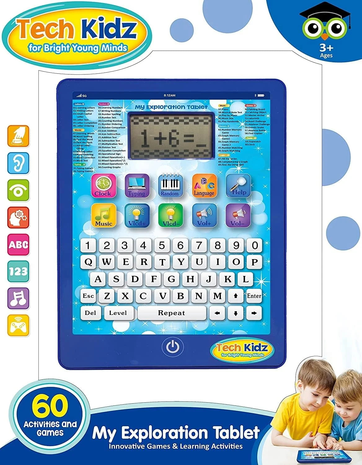 Tech Kidz My Exploration Toy Tablet Educational Learning Computer, Blue, Ages 3+ C188