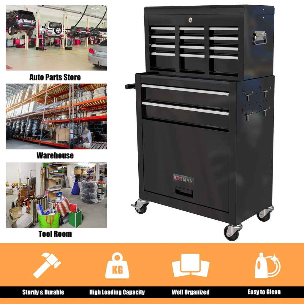 Blue 8-Drawer Rolling Tool Chest with Wheels and Lock Z60320