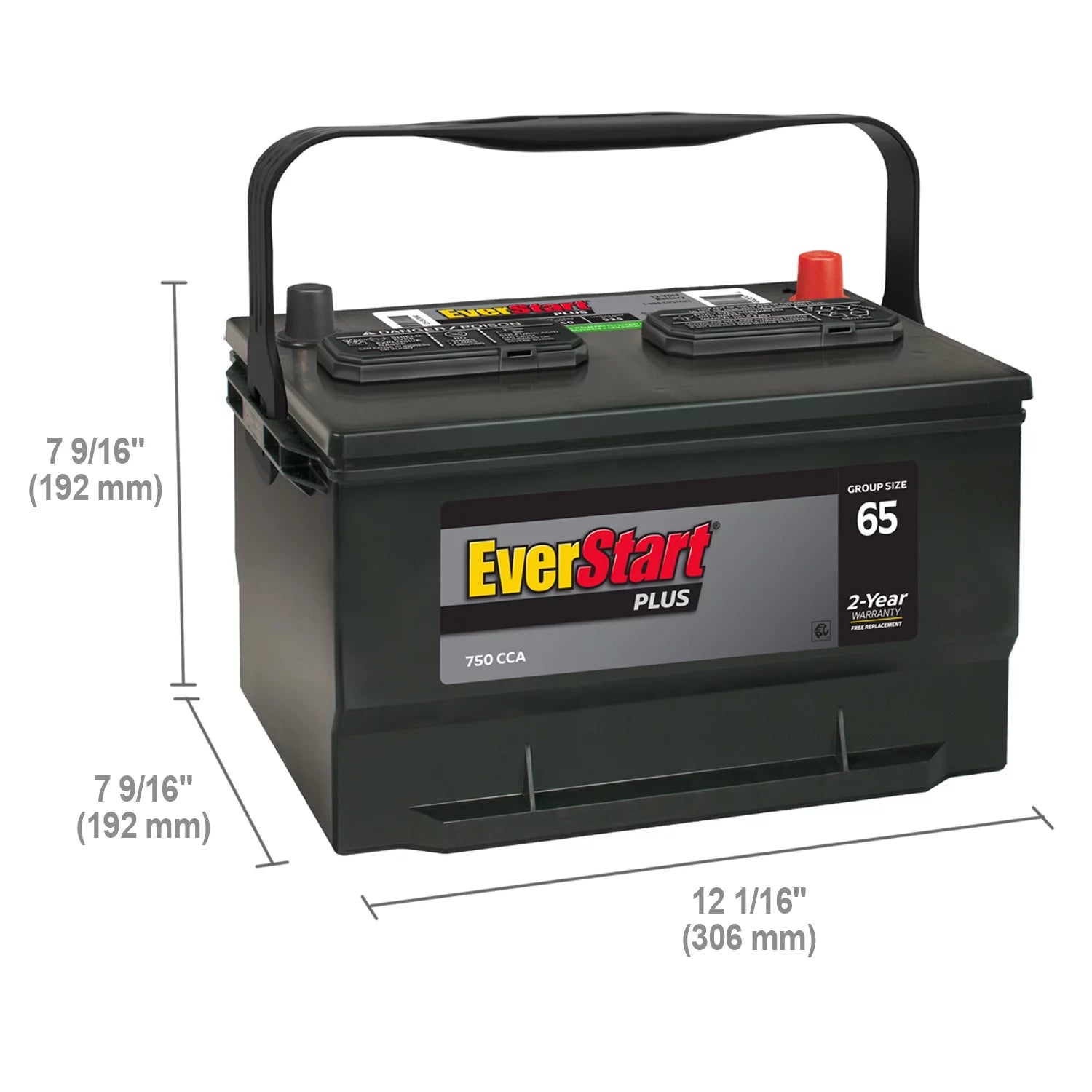 EverStart Plus Lead Acid Automotive Battery Group Size 65 12V 750 CCA U216835