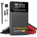 VTOMAN Jump Starter with Air Compressor,4250A Peak Car Starter with 160PSI Tire Inflator( to 10.0L Gas/10.0L Diesel Engine),12V Battery Booster Box with Type-C Quick Charge