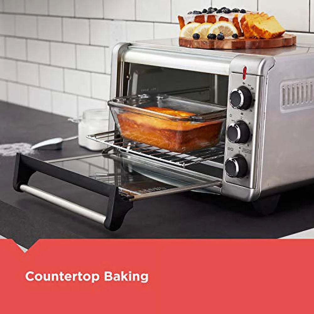 BLACK+DECKER Crisp 'N Bake Air Fry Toaster Oven, Stainless Steel, 6 Slice P6951
