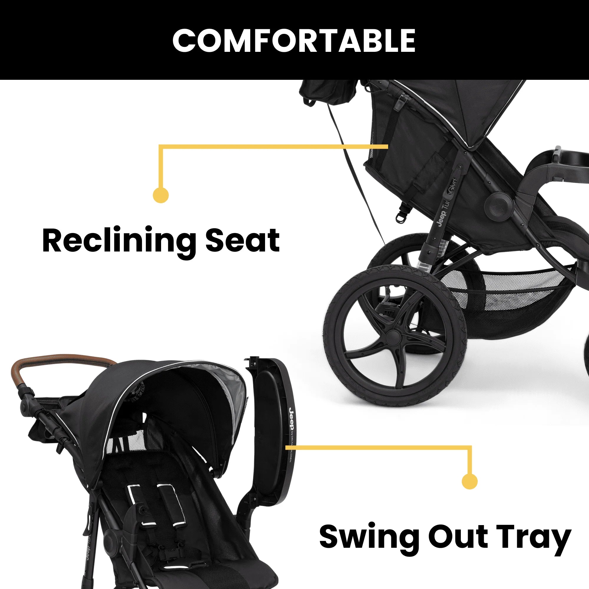 Jeep TurboGlyde Jogging Stroller by Delta Children, Black J18008
