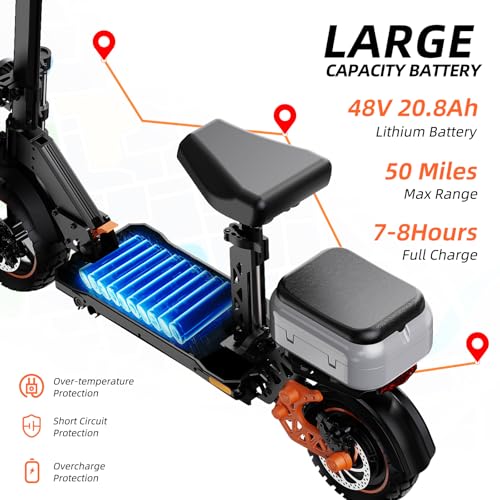 Ruitoo Electric Scooter 1000W Motor, Off Road Foldable E-Scooter for Adults H59744