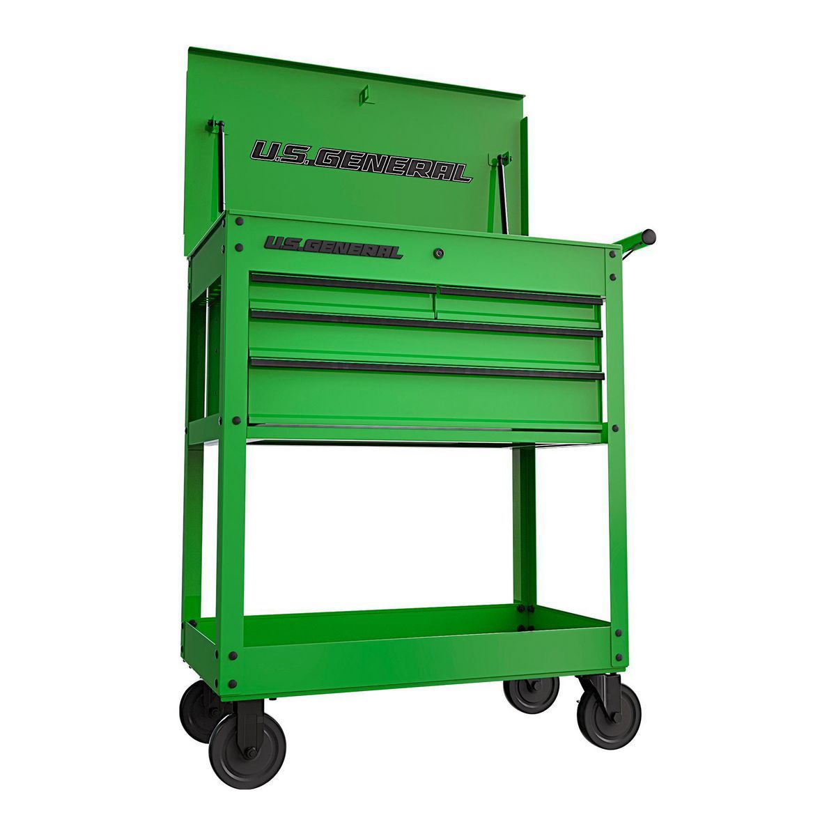U.S. GENERAL 30 in. 4-Drawer Tech Cart, Red Y546116