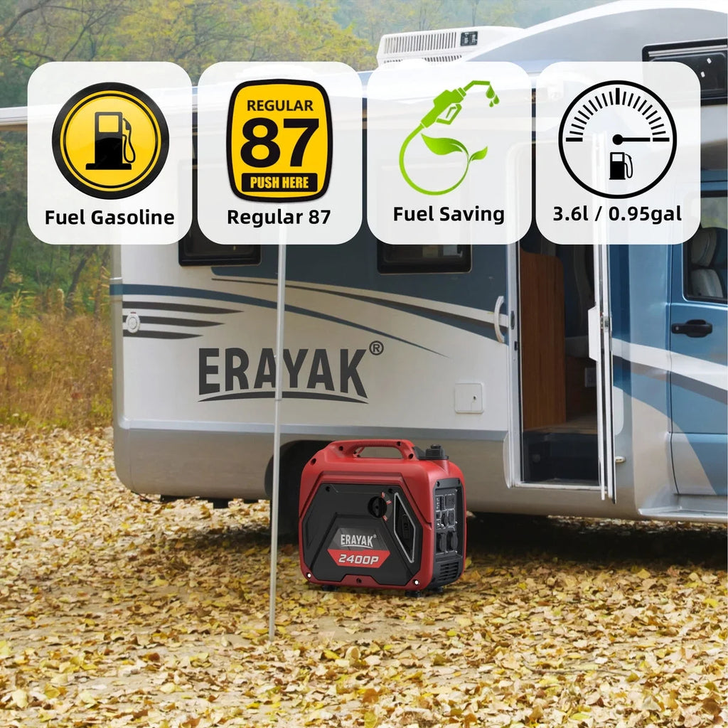 Erayak Portable Inverter Generator 2400W, Quiet for RV Camping Home Backup A330044