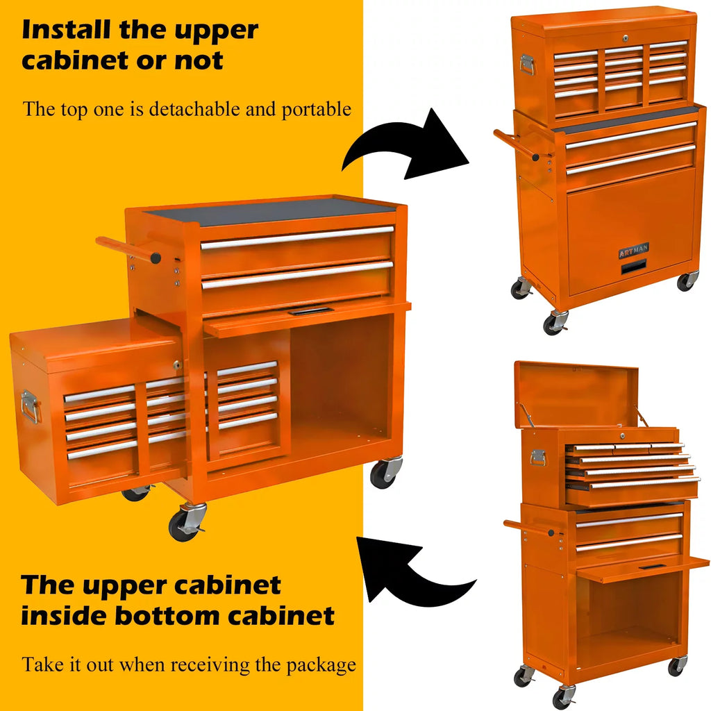 Blue 8-Drawer Rolling Tool Chest with Wheels and Lock Z60320
