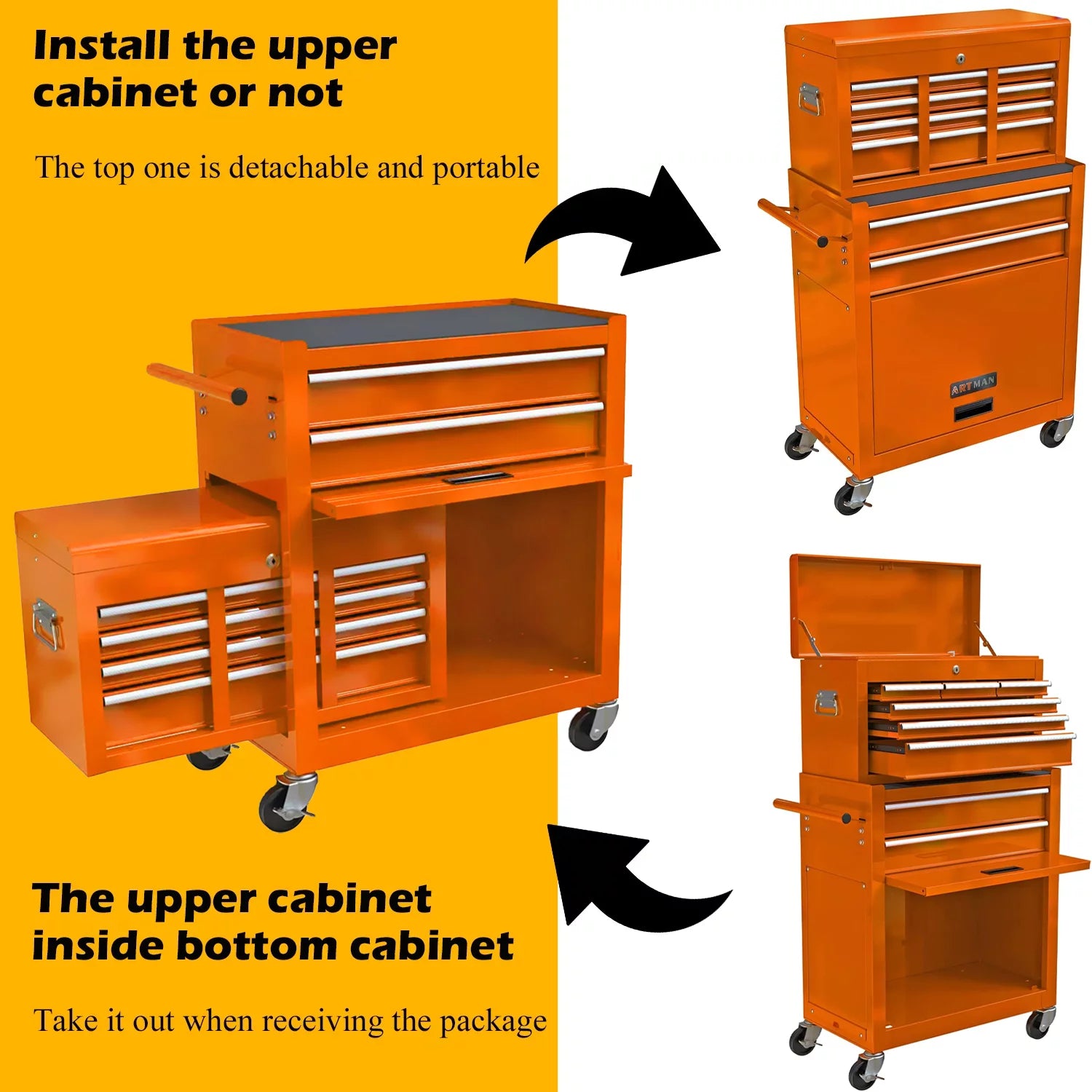 Blue 8-Drawer Rolling Tool Chest with Wheels and Lock Z60320