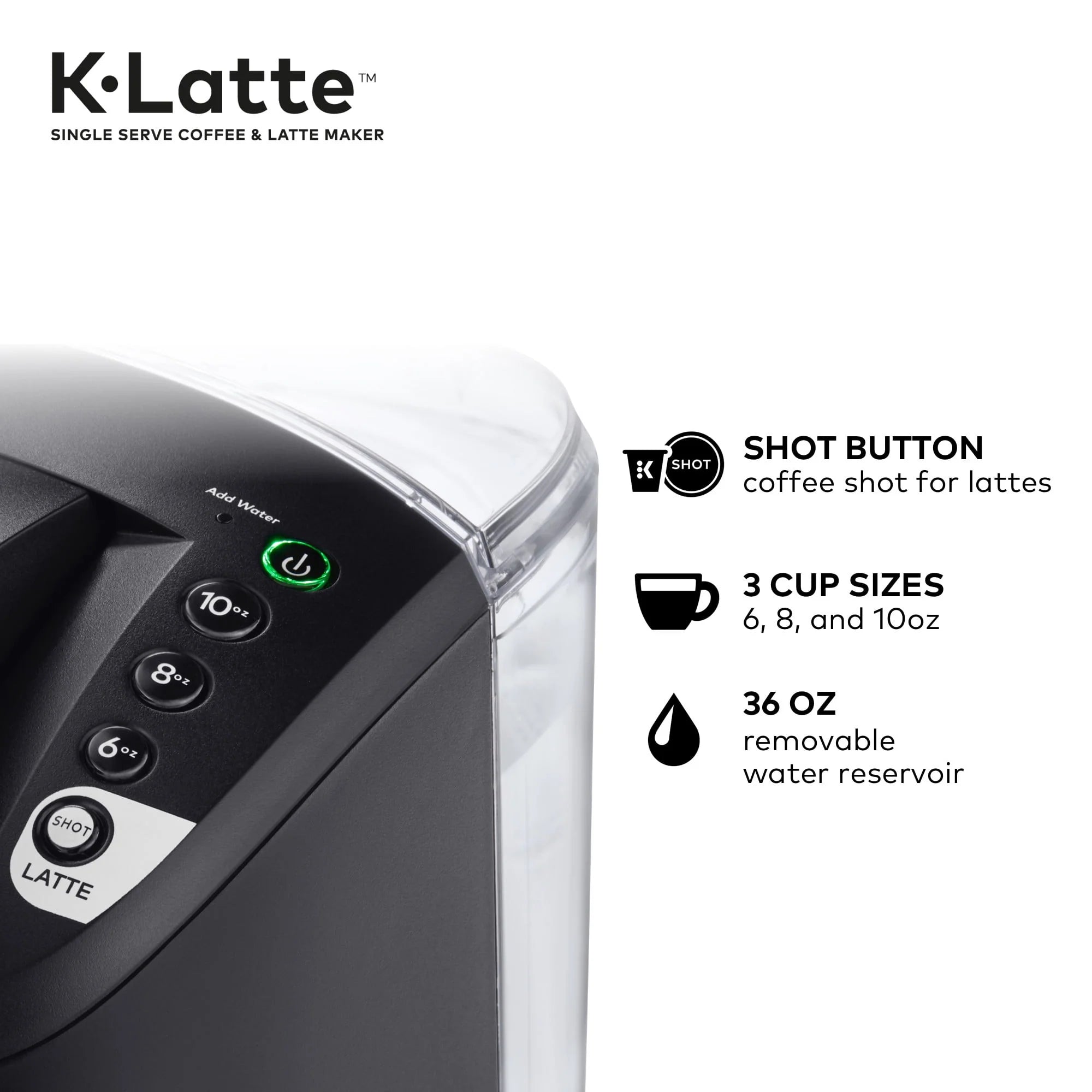 Keurig K-Latte Single Serve K-Cup Coffee and Latte Maker, Black W4344