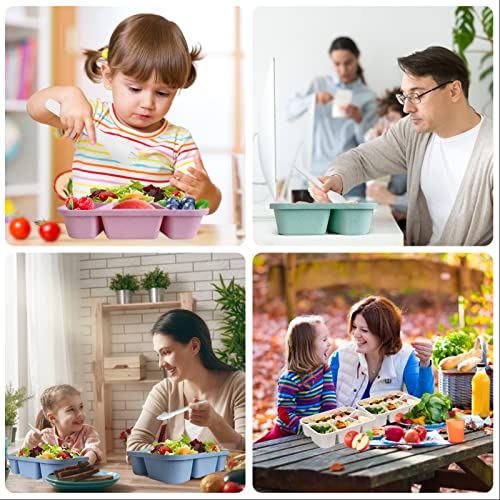 8 Pack Bento Box, Wheat Straw Lunch Containers, Microwave & Dishwasher Safe U8548