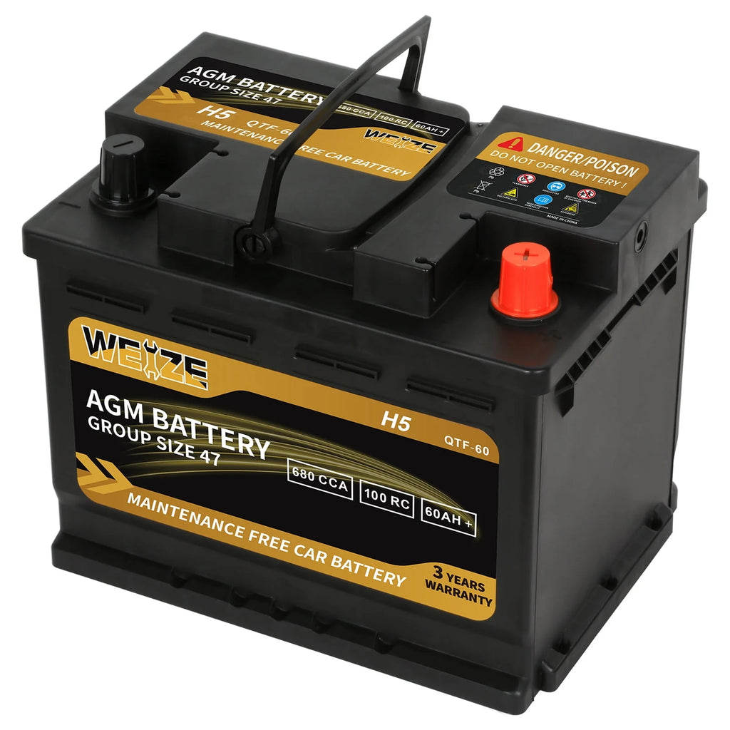 Weize Platinum AGM Automotive Battery Group 94R H7, 12V 80Ah N779
