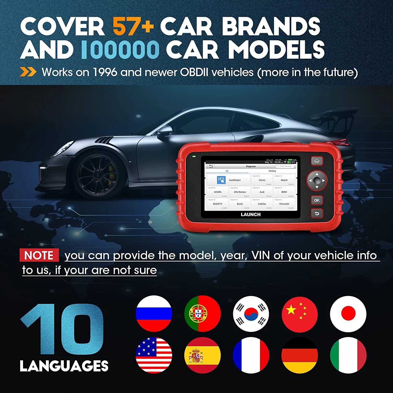 Launch CRP123X Elite OBD2 Scanner Car Diagnostic Code Reader ABS SRS Transmission SAS Y2417