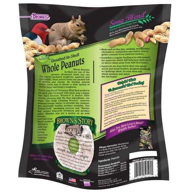 Song Blend Unsalted In-Shell Whole Peanuts for Birds G632