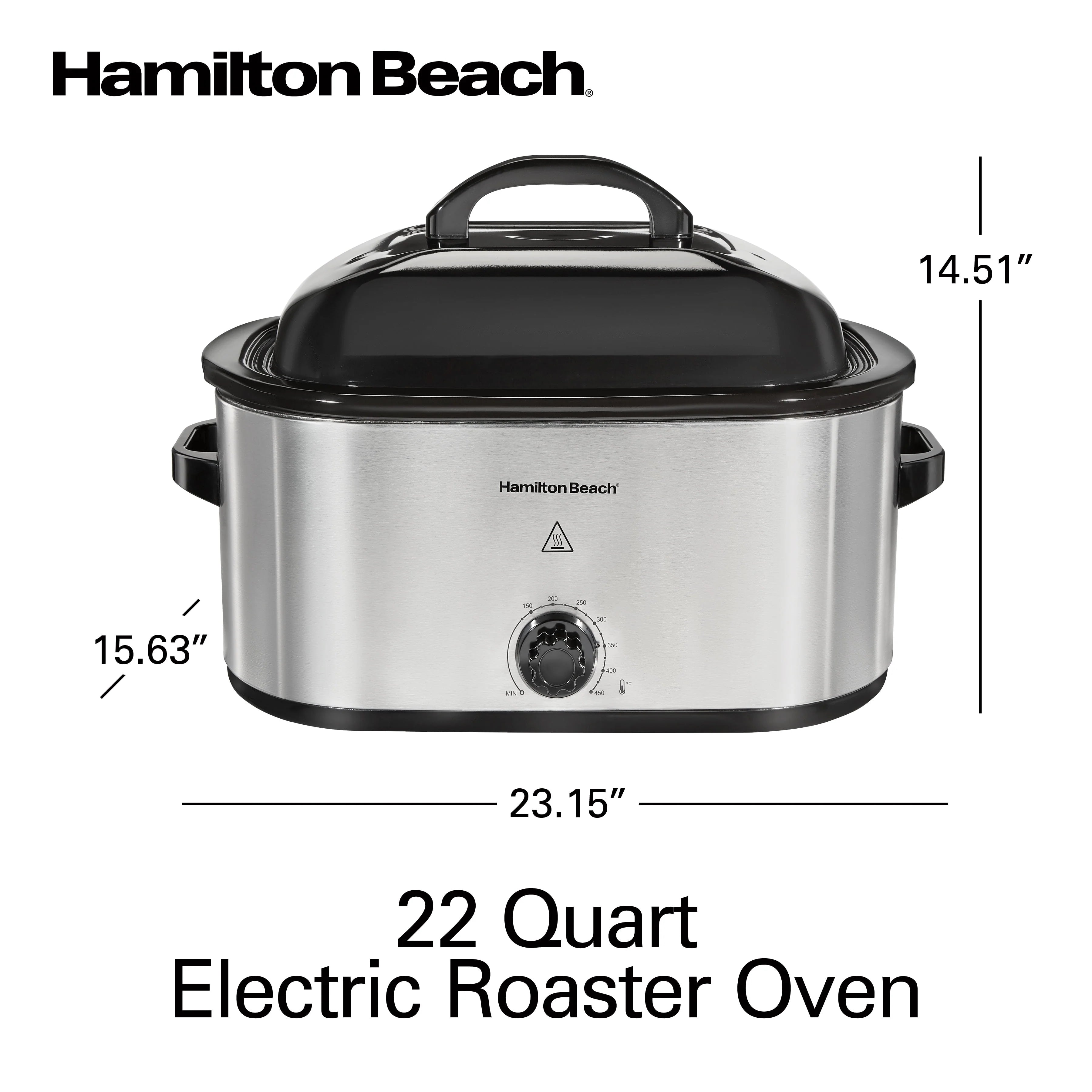 Hamilton Beach Electric Roaster Oven 22 Quart Stainless Steel O95386