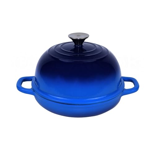 Enameled Cast Iron Dutch Oven with Lid for Bread Baking, 5 qt Cyan I339101