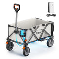 Litheli Electric Wagon Cart Utility Collapsible Garden Wagon Cart 176 lbs w/ Adjustable Handle and Height Fixed Net For Camping