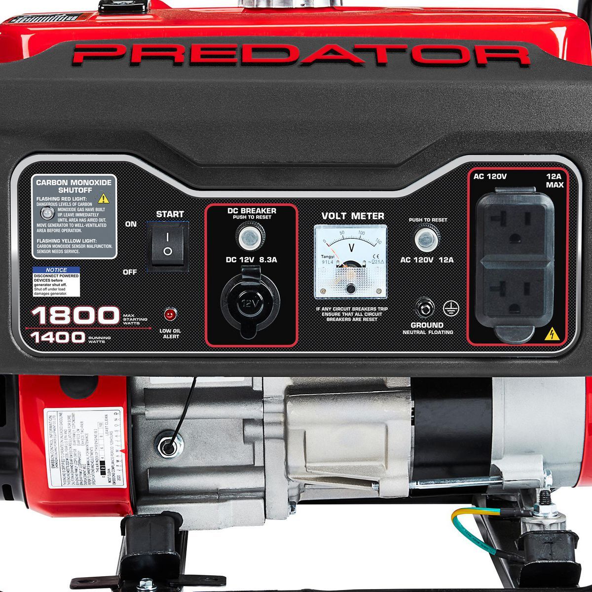 PREDATOR 1800 Watt Gas-Powered Portable Generator with CO SECURE Technology Q277