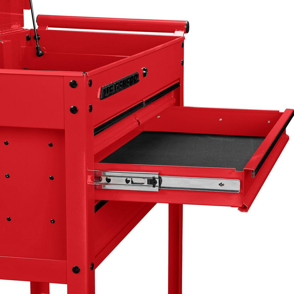 U.S. GENERAL 30 in. 4-Drawer Tech Cart, Red Y546116