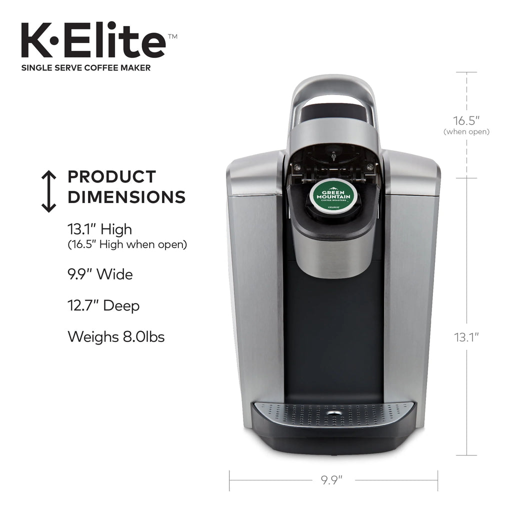 Keurig K-Elite Single-Serve K-Cup Pod Coffee Maker, Brushed Silver E378947