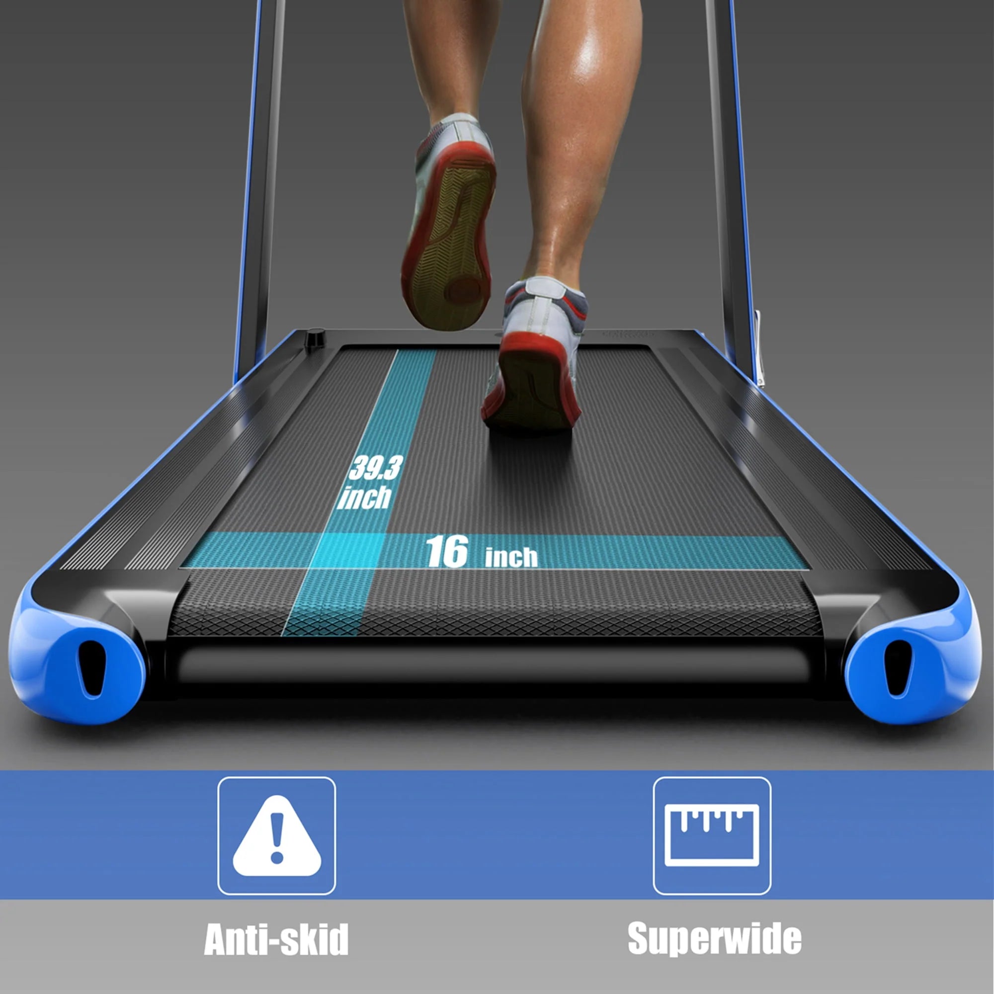 SuperFit 2 in 1 Folding Treadmill with APP Control Speaker Black D991