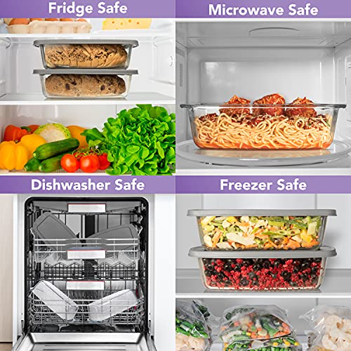 Razab Glass Loaf Pan with Lids, 7.6 Cups, Set of 2, Oven and Microwave Safe Z2943