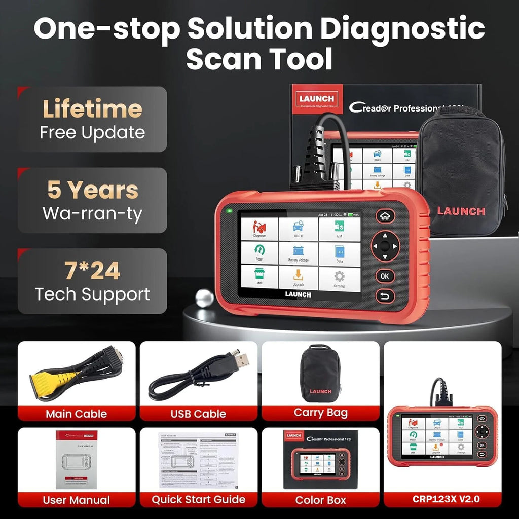 Launch CRP123X Elite OBD2 Scanner Car Diagnostic Code Reader ABS SRS Transmission SAS Y2417