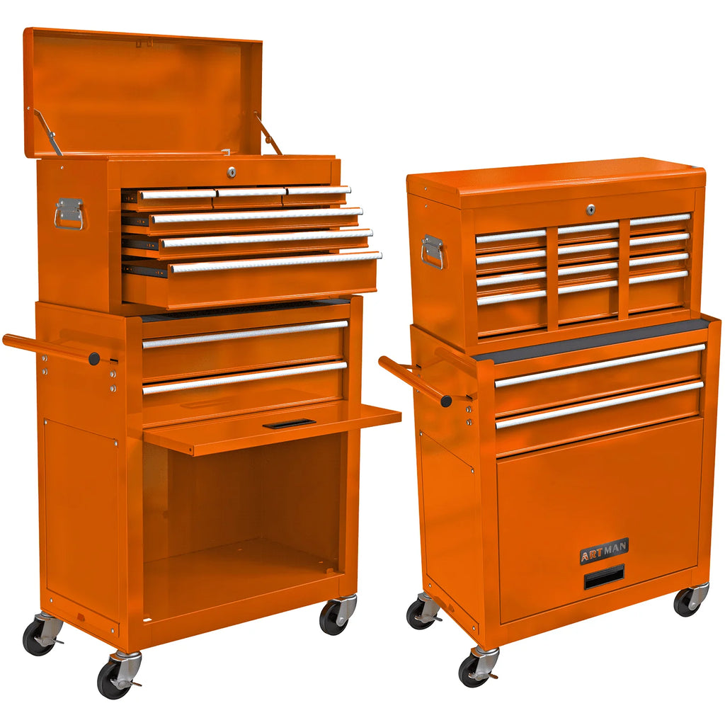 8-Drawer Tool Chest High Capacity Rolling Tool Chest with Wheels and Drawers Rolling Tool Box with Lock, Removable Tool Cabinet Storage for Warehouse Garage Workshop, Blue