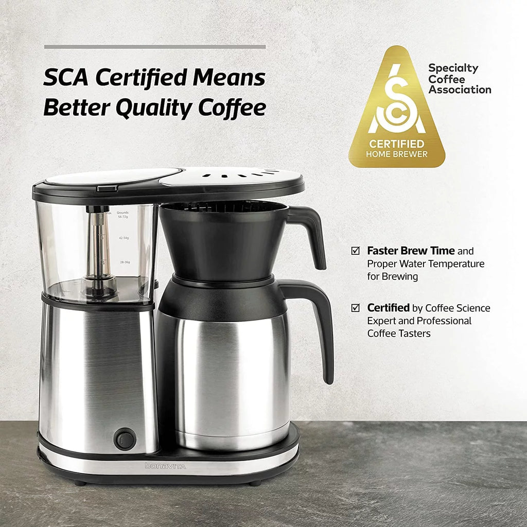 Bonavita 5 Cup Drip Coffee Maker with Thermal Carafe, Stainless Steel J764