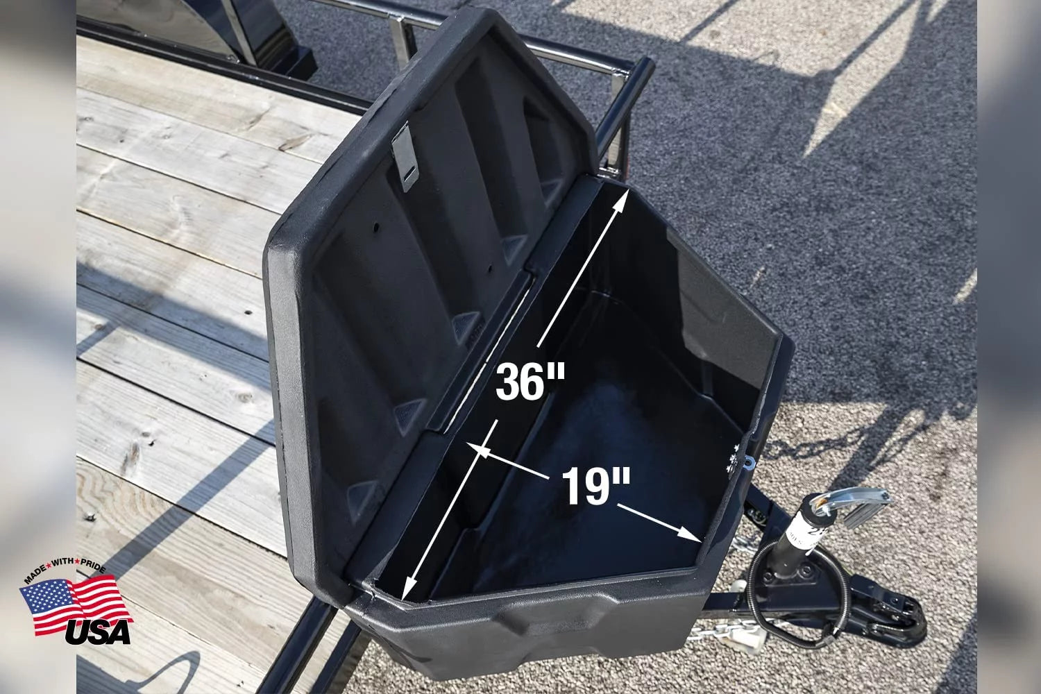Buyers Products 1701680 Trailer Tongue Tool Storage Box, Black X6826