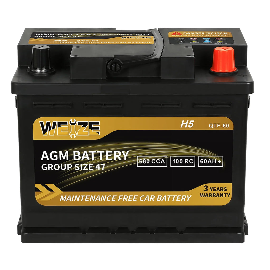 Weize Platinum AGM Automotive Battery Group 94R H7, 12V 80Ah N779