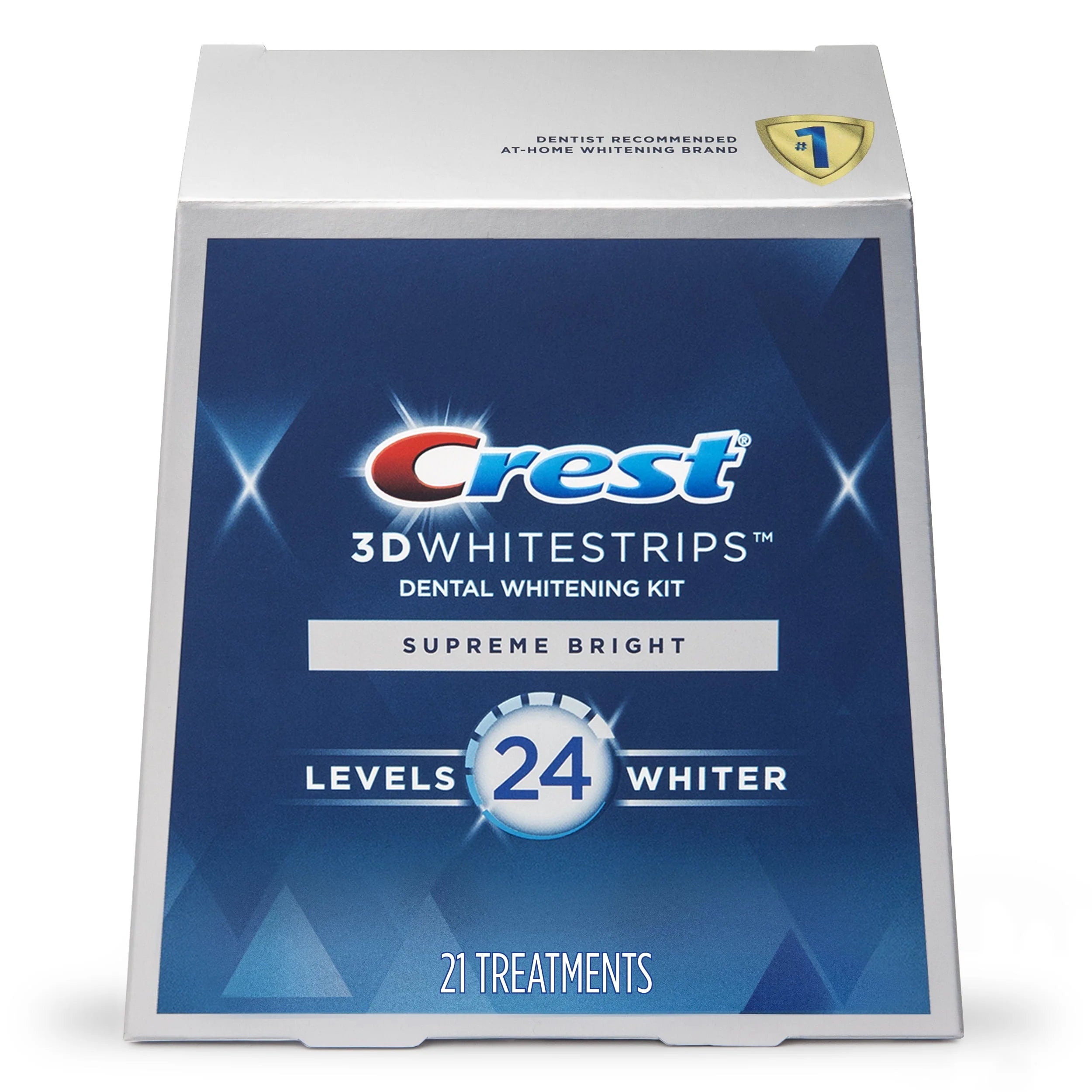Crest 3D Whitestrips Supreme Bright At-Home Teeth Whitening Kit, 21 Treatments O961