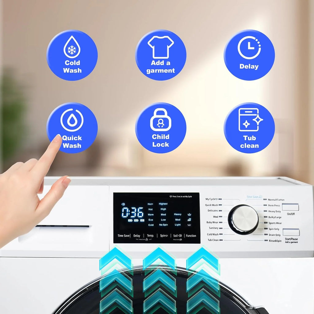 Smad 2.7 Cu Ft Compact Front Load Washing Machine with Quiet Inverter Motor X3661